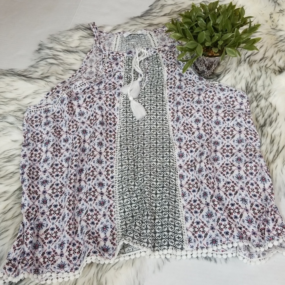 Geometric & Floral Halterneck Tank Size M